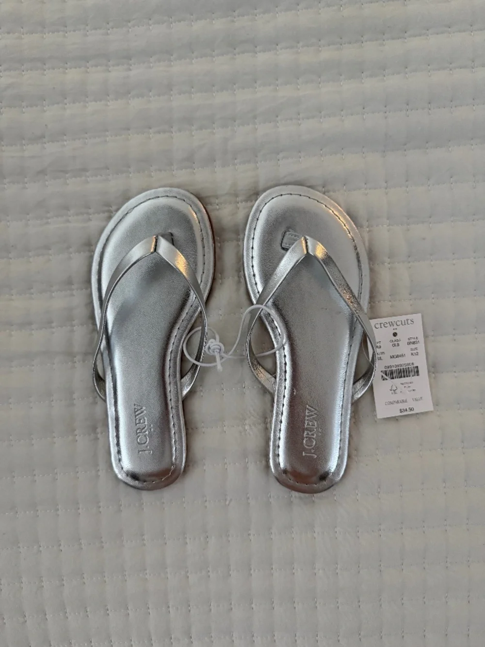 J. Crew Little Girls Metallic Sandals - size 12 - NWT